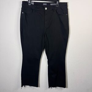 J.Jill Black Kick Flare Ankle Stretch Jeans Raw Hem Womens Size 16
